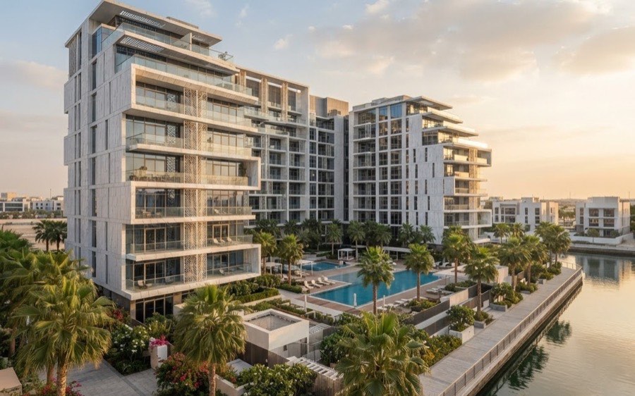 Residential complex project supplied with building materials in Aljada, Sharjah